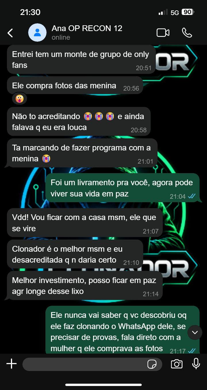 Captura de conversa compartilhada por Ana
