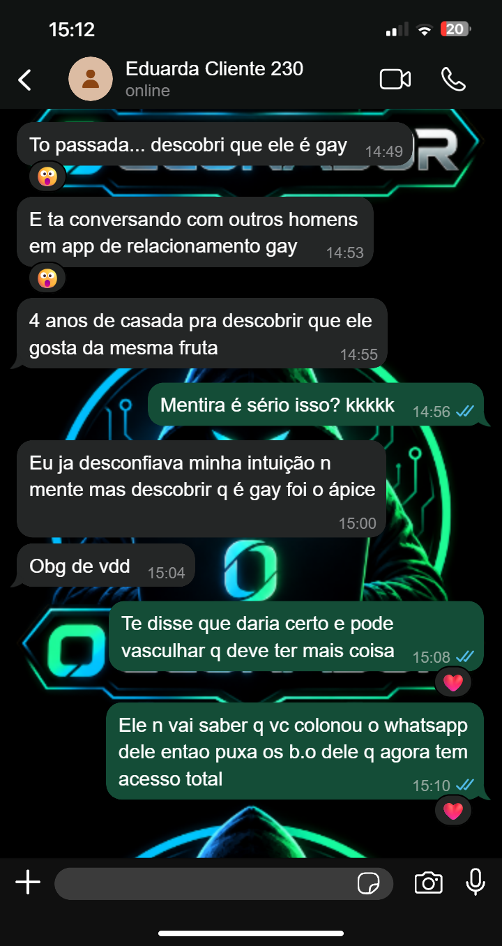 Captura de conversa compartilhada por Eduarda