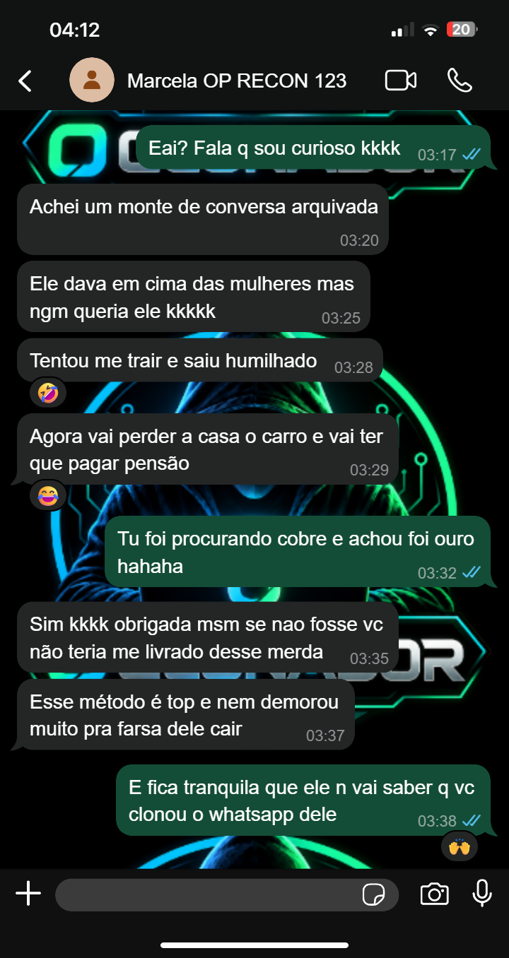 Captura de conversa compartilhada por Marcela