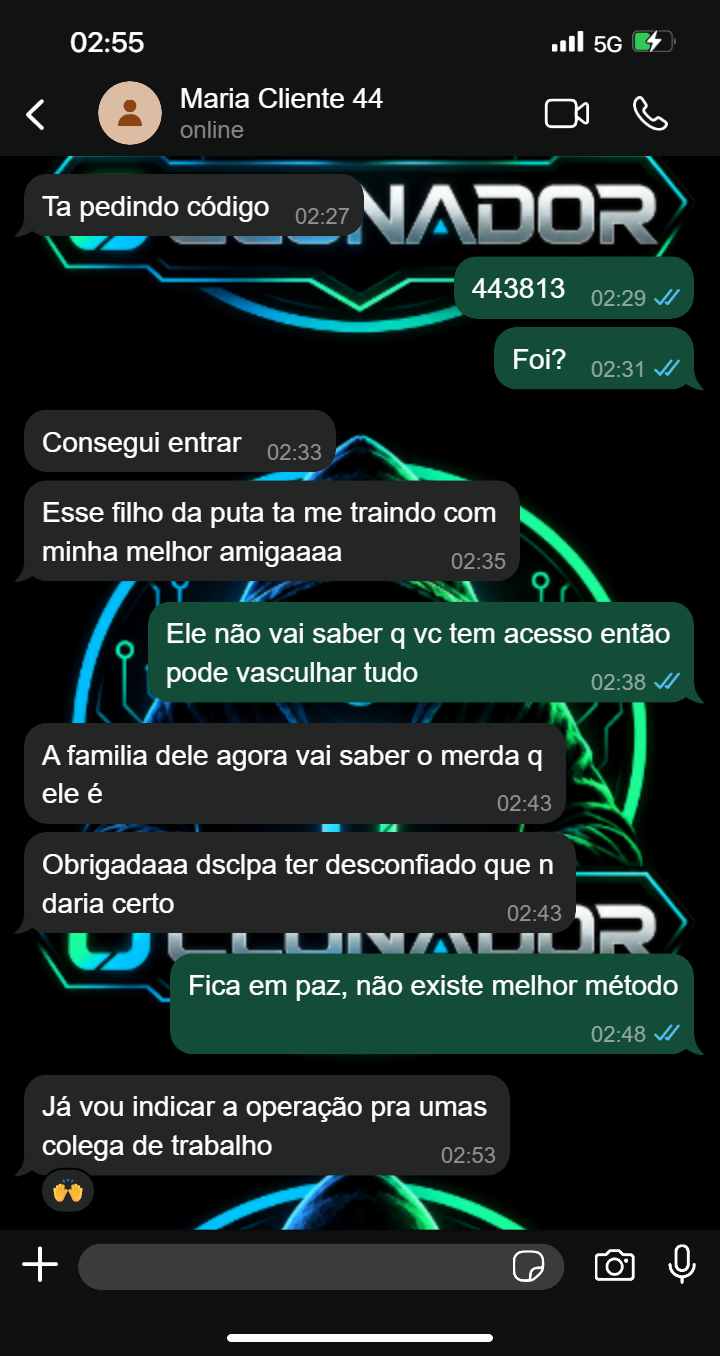 Captura de conversa compartilhada por Maria